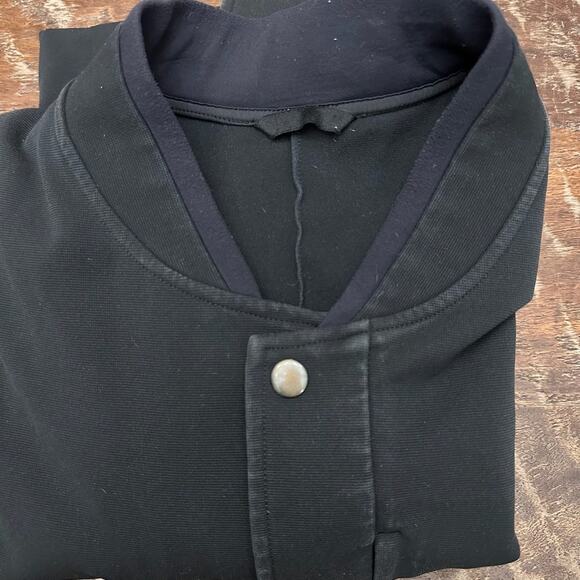 Lululemon Men’s Bomber Jacket XXL Black Stretch Softshell Zip Snap Front - Picture 13 of 14